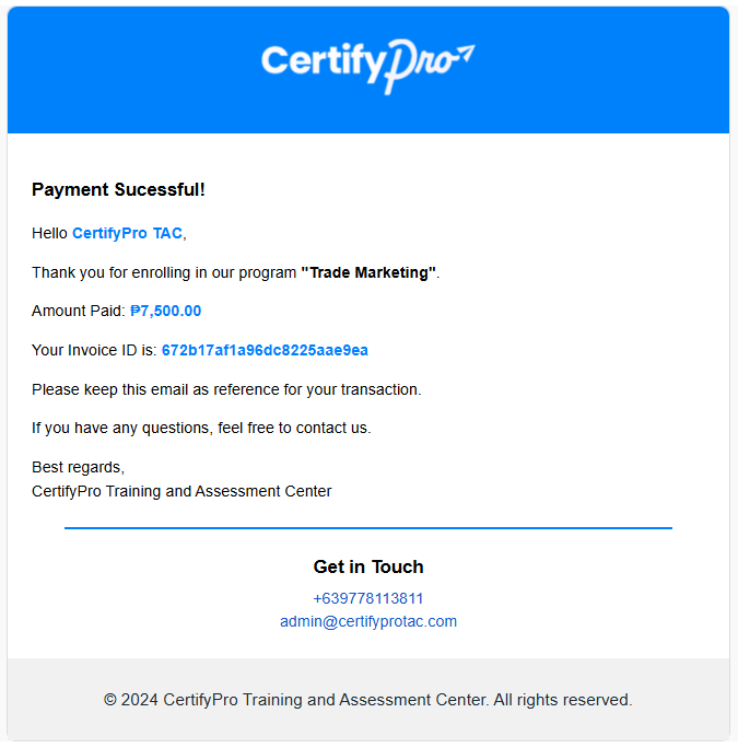 Step 8 Payment